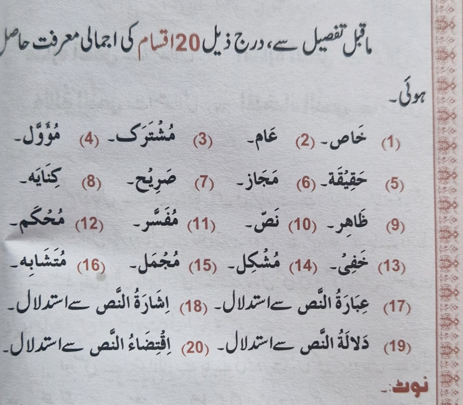 20 words to memorise